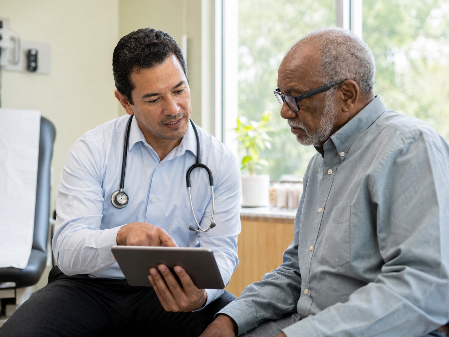 A Bayside doctor reviewing results with a longtime patient